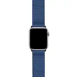 StrapsCo - Pro Seatbelt Strap Nylon Watch Band For Apple Watch - 40mm/41mm/42mm (Medium-Long) - Navy