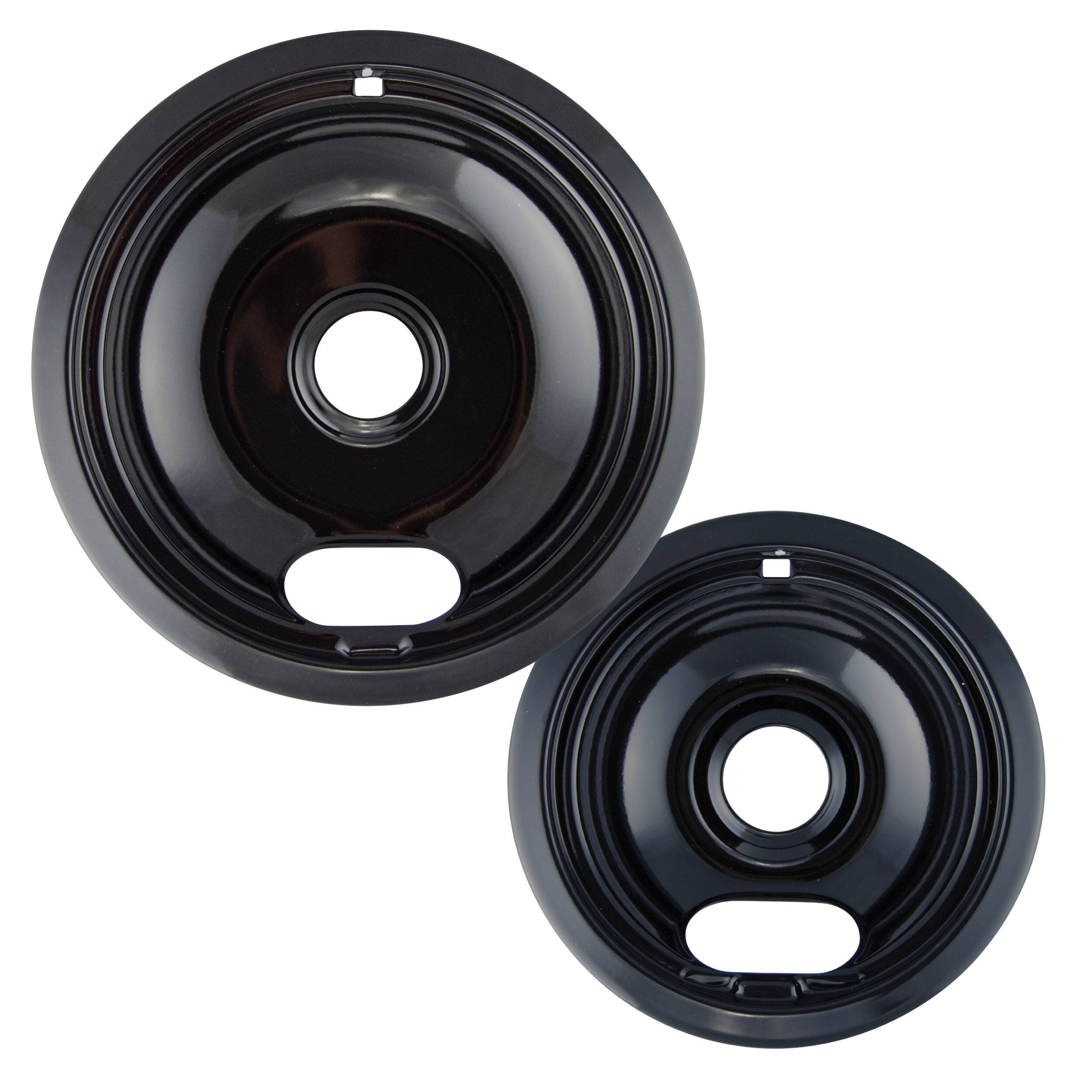 Alt View 1. Range Kleen - Range Kleen P12782XCD5 Style A 2pk Heavy Duty Black Porcelain Drip Bowls, Large & Small.