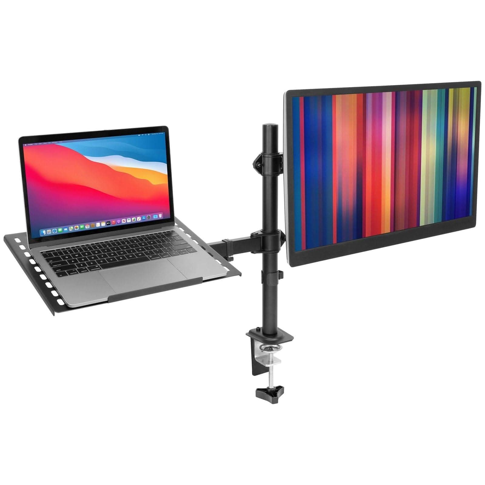 Alt View 6. Mount-It! - Full Motion Laptop & Monitor Desk Mount for Up to 17″ Laptop & Up to 32″ Monitor, Black - Black.