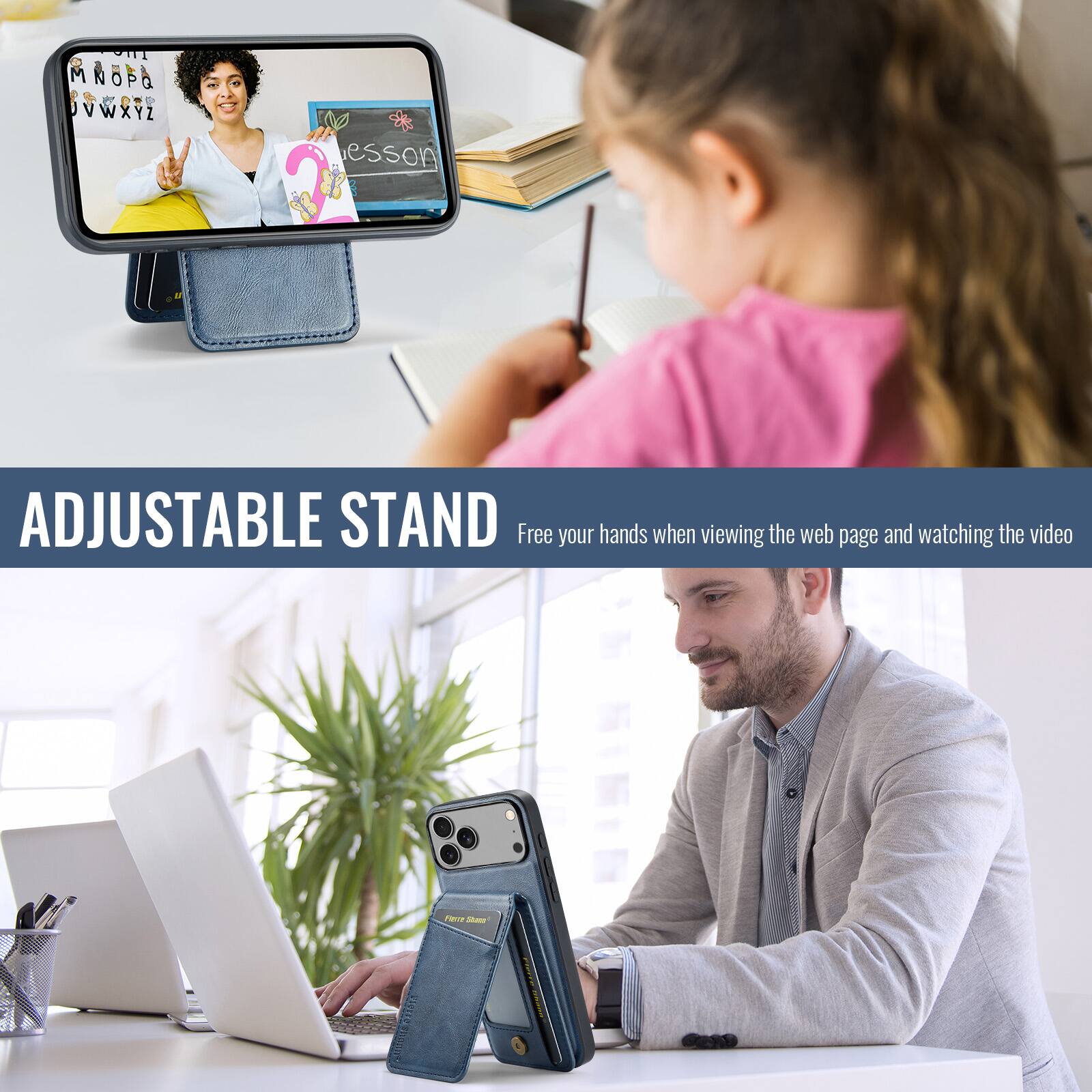 ADJUSTABLE STAND  
Free your hands when viewing the web page and watching the video