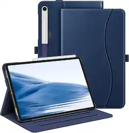 Fintie - Multi-Angle Case for Samsung Galaxy Tab S10 Lite/ Tab S10 FE/ Tab S9 FE/ Tab S9, With Front Card Pocket, Auto Wake/Sleep - Dark Blue
