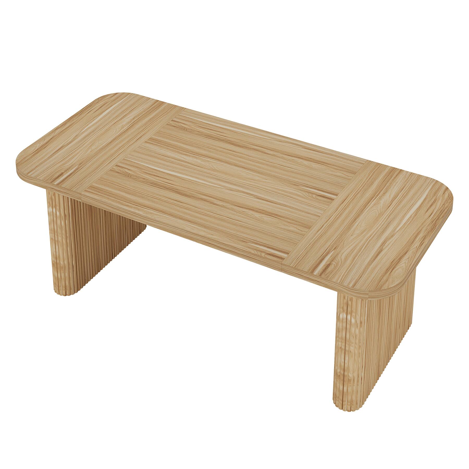 Back. APRILSOUL - 62in Large Computer Workstation with Sturdy Double Pedestal Base Simple Rectangular Writing and Study Table Natural - Natural Wood.