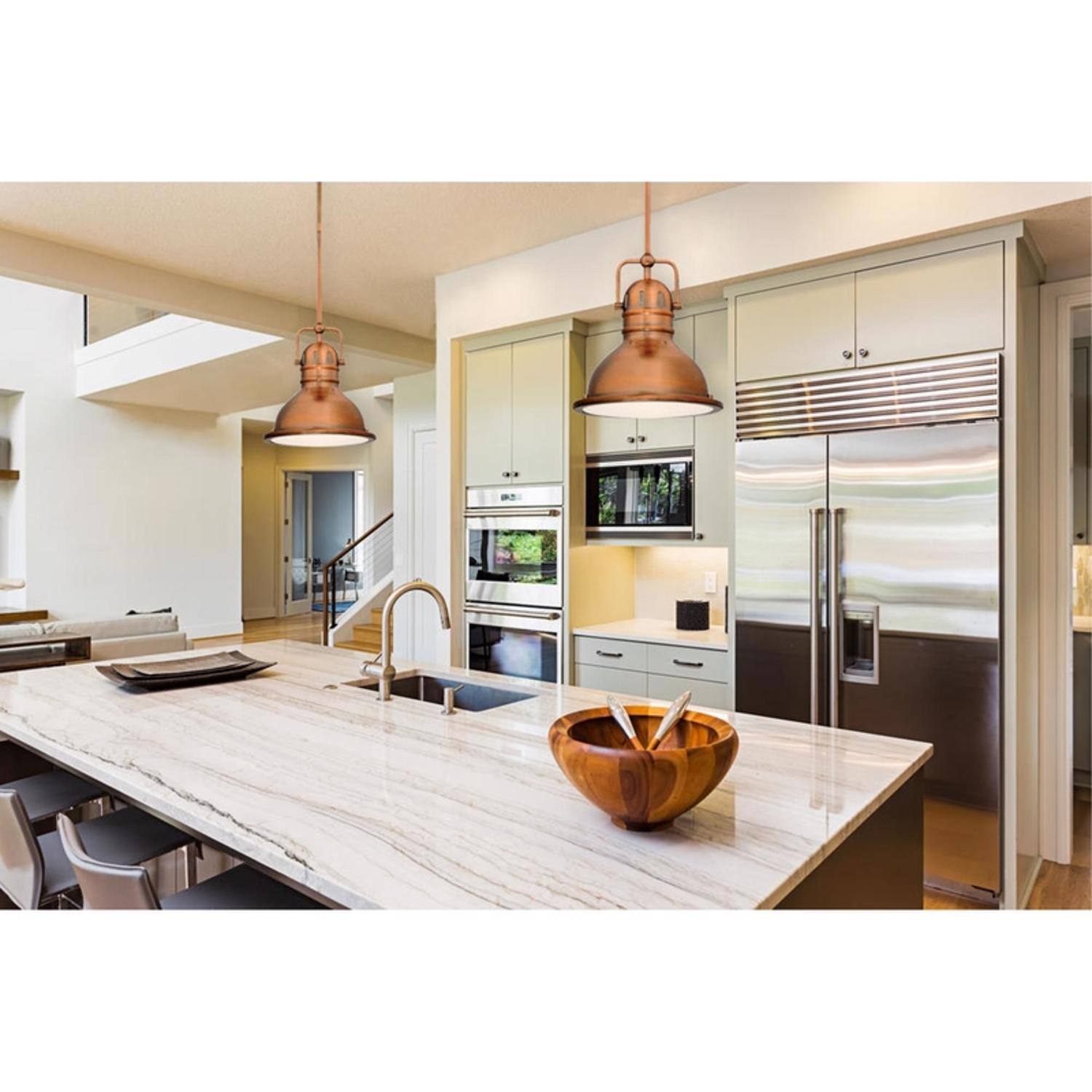 Angle. Westinghouse - Westinghouse Boswell Washed Copper 1 lights Mini Pendant Light.