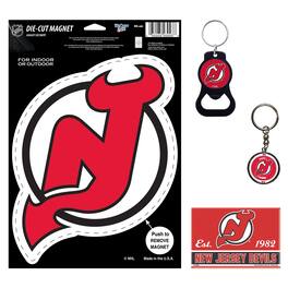 WinCraft - New Jersey Devils 4-Pack Key Rings and Magnets Set - Multicolor