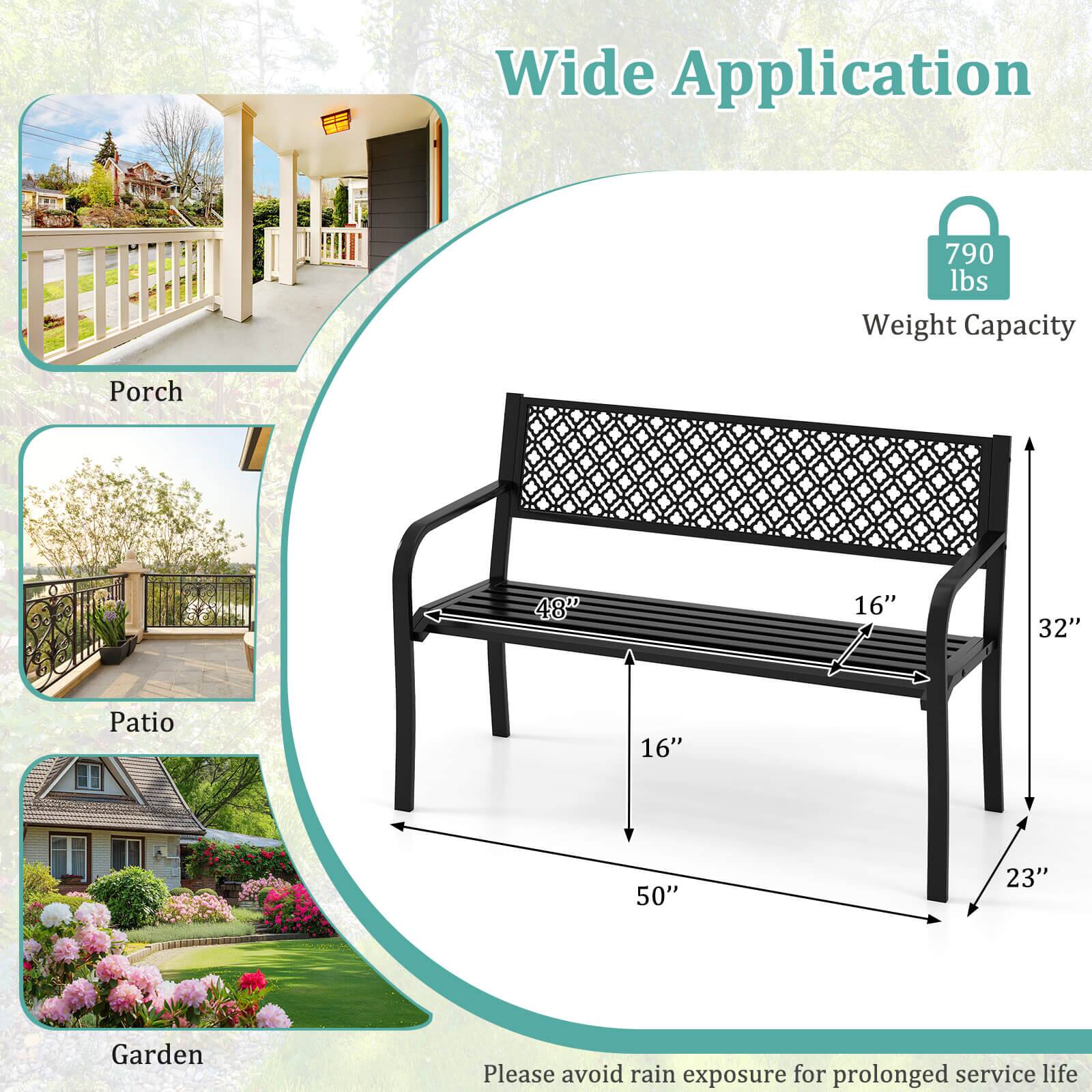Wide Application

790 lbs Weight Capacity

Porch

Patio

Garden

Please avoid rain exposure for prolonged service life