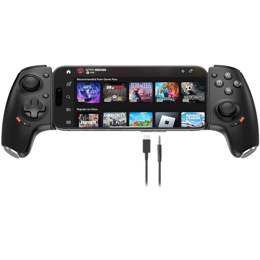 ACJPR - USB C Mobile Gaming Controller, Hall Joysticks, Custom Keys, iPhone/Android - Black