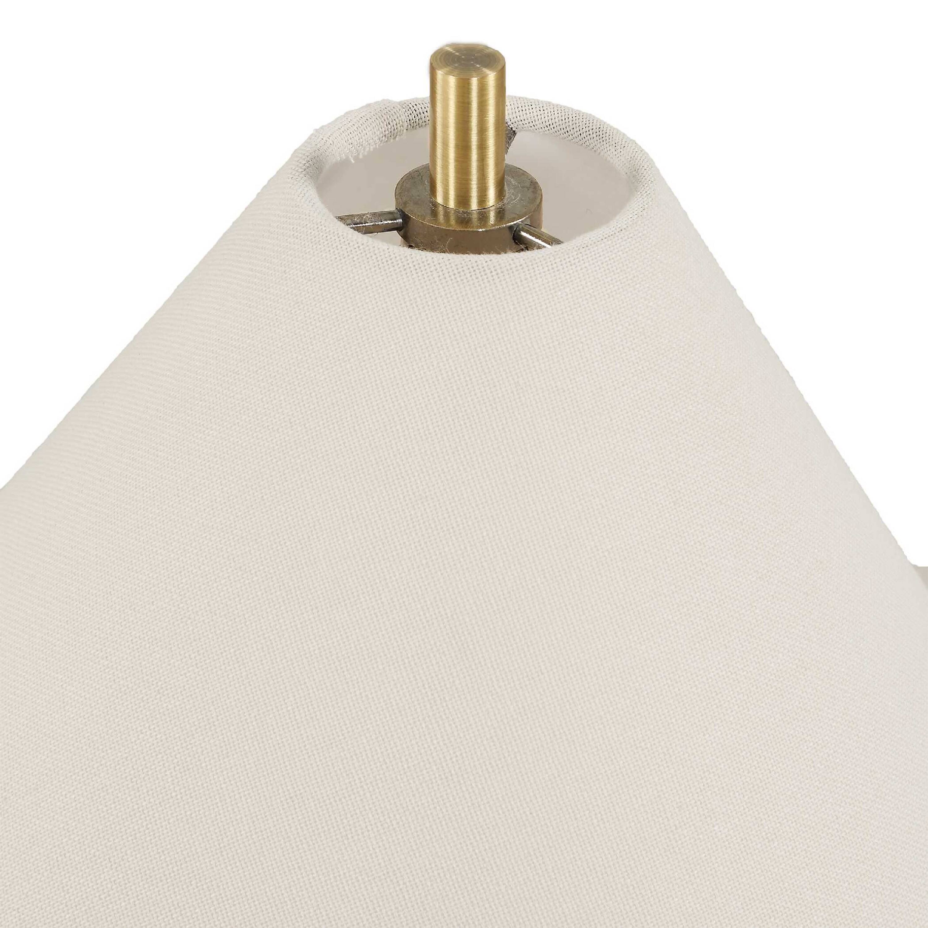 Alt View 2. Manhattan Lane - Table Lamp Set of 2, Linen Shades - Antique Brass, Off White.