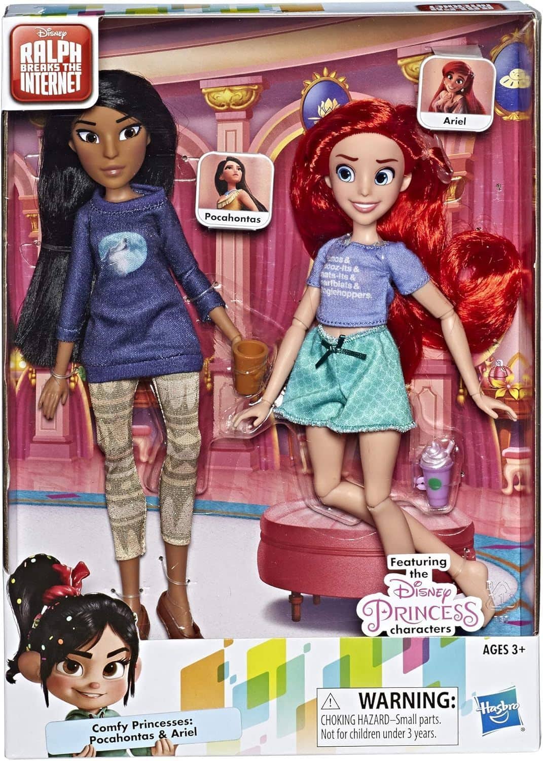 Hasbro - Disney Princess Ralph Breaks The Internet Movie Dolls, Ariel and Pocahontas