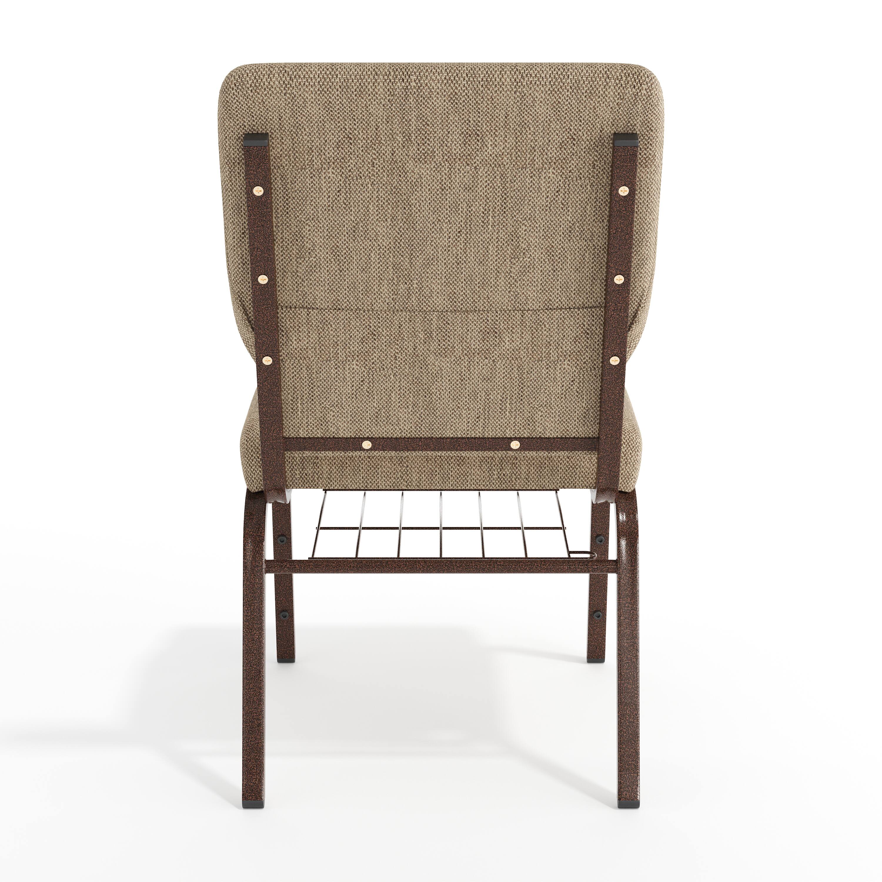 Alt View 7. Emma + Oliver - 18.5"W Church/Reception Guest Chair with Communion Cup Book Rack - Beige Fabric/Copper Vein Frame.