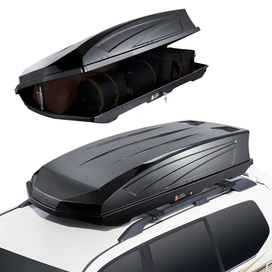 Small Rooftop Box VEVOR Rooftop Cargo Carrier, 18 Cubic Feet Roof Cargo Box, ABS Hard ...