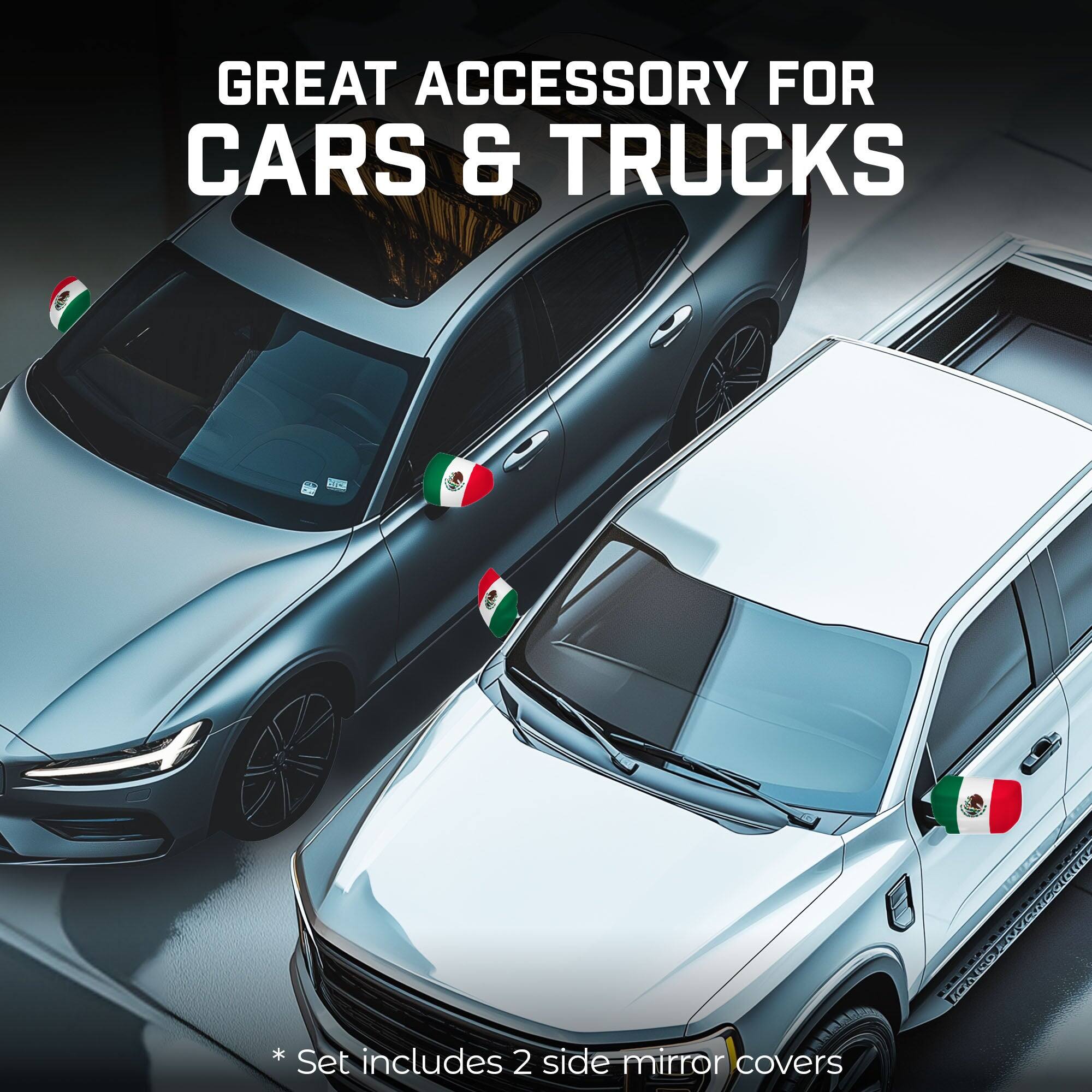 GREAT ACCESSORY FOR CARS & TRUCKS  
* Set includes 2 side mirror covers