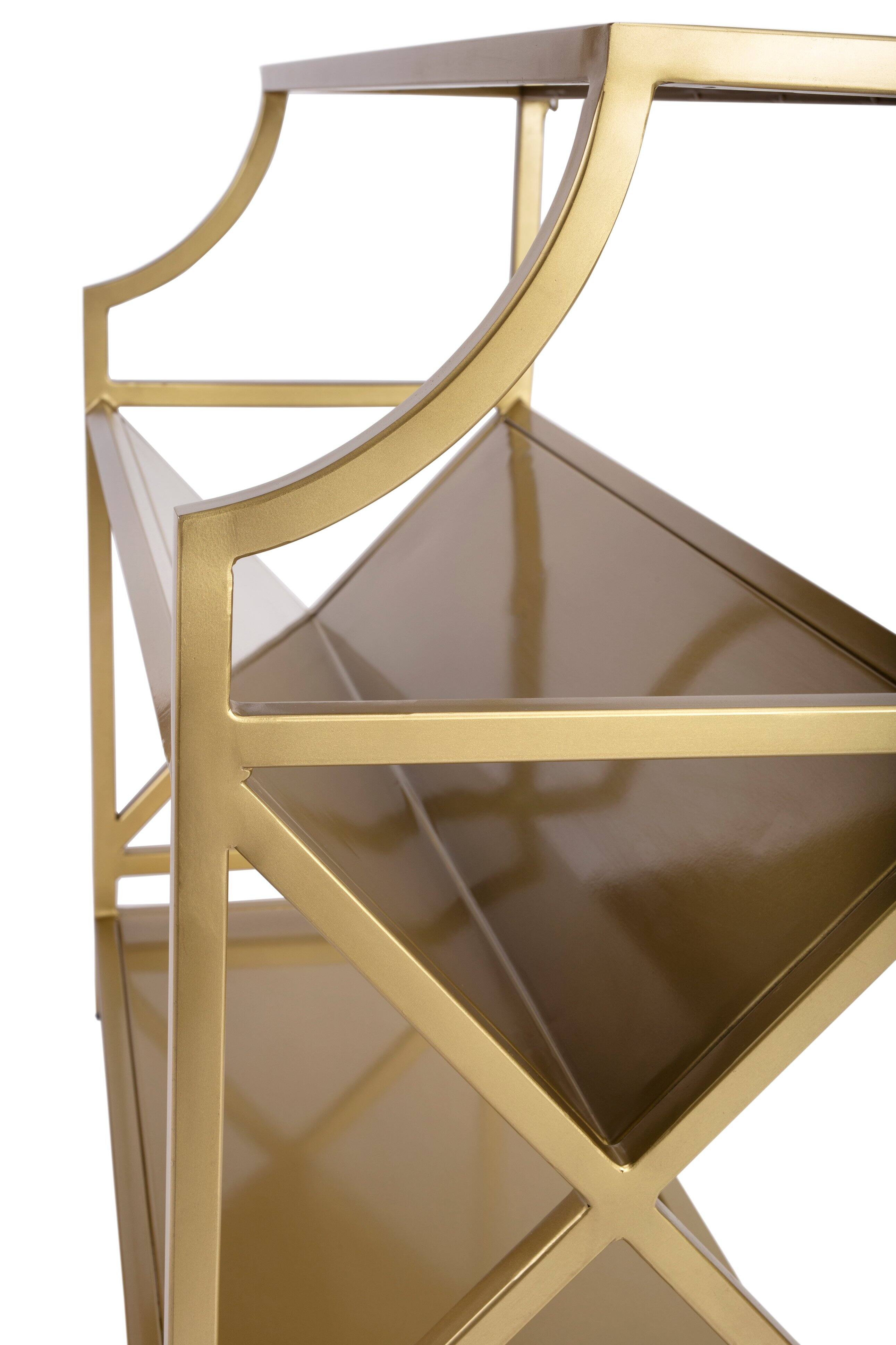 Alt View 3. Butler Specialty - Keats 36 in. W Rectangular Iron 2-Tier Library Bookcase - Gold.