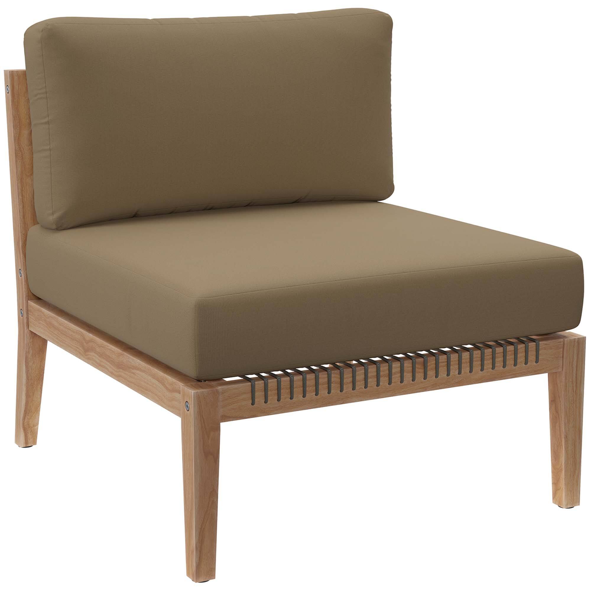 Angle. Modway - Clearwater Outdoor Patio Teak Wood Armless Chair by Modway - Gray Light Brown.