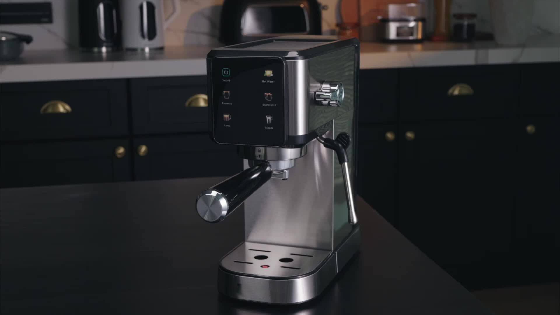 Sure, here is the corrected text:

"ON/OFF  
Water  
Expresso  
Presson2  
Long -am"