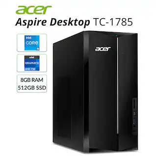Acer - Refurbished Excellent - Aspire TC-1785-UC93 Desktop 14thGen 16GB(8GB*2) RAM 1TB SSD Intel Core i5-14400 10-Core 2.5GHz Windows 11 Home - Black