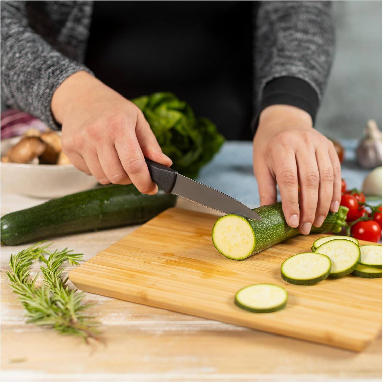 Alt View 5. Kuhn Rikon - ICED Serrated Paring Knife 3.5-Inch, Ice Hardened German Stainless Blade - Black.