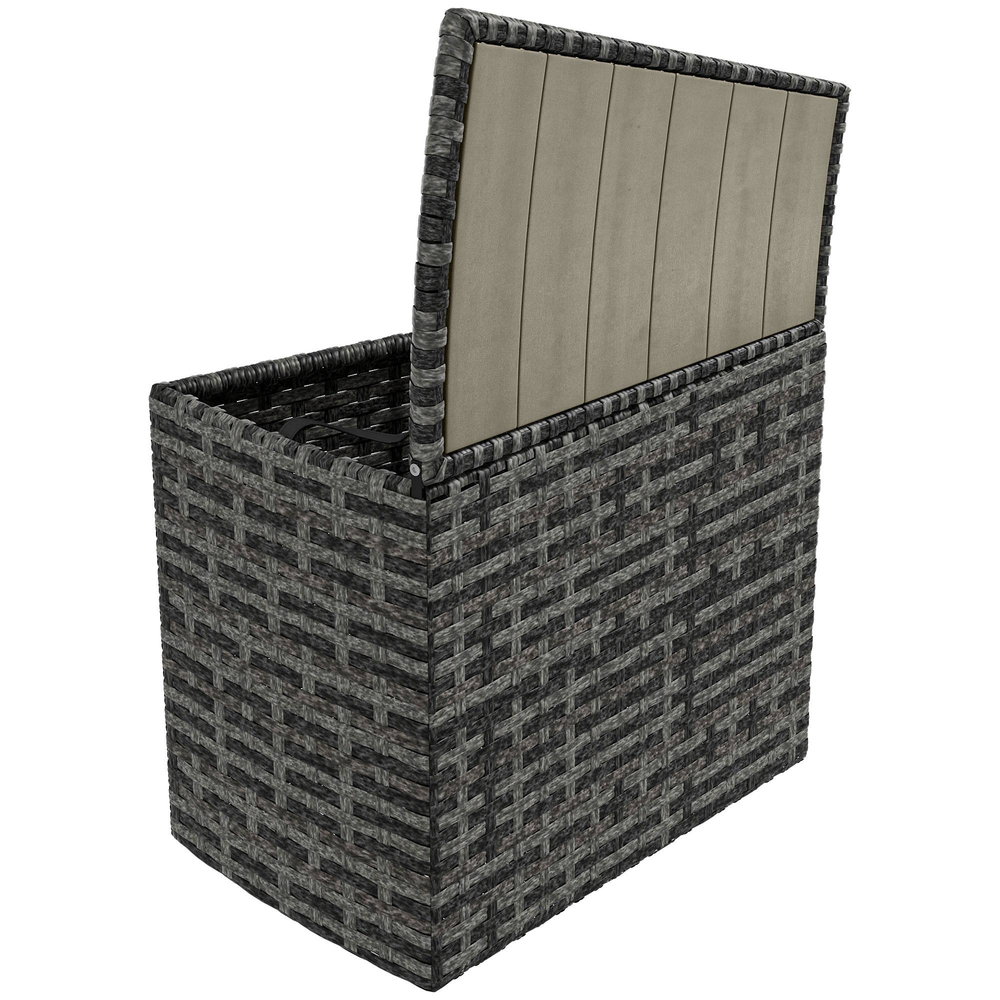 Alt View 8. Outsunny - 8 Piece Patio Furniture Set with 4 Rattan Sofa Chairs & 4 Tables, Outdoor Conversation Set with Storage & Umbrella Hole - Mixed-Gray.