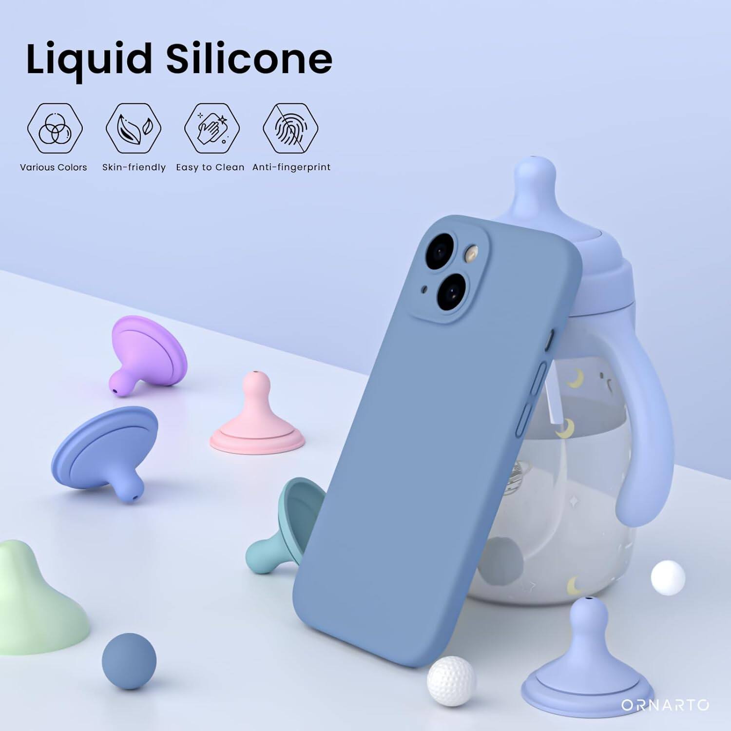 Liquid Silicone, Various Colors, Skin-friendly, Easy to Clean, Anti-fingerprint, ORNARTO