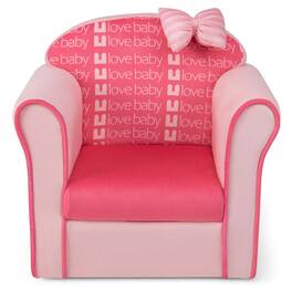 Costway - Kids Cute Pink Bow Sofa Children Couch Toddler Upholstered Armchair Solid Wood - Pink