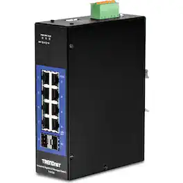 Trendnet - 10-Port Industrial Gigabit L2 Managed DIN-Rail Switch, TI-G102i, 8 X Gigabit, 2 X SFP Slots, DIN-Rail Mount - Unknown