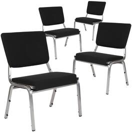 Emma + Oliver - 4 Pk. 1000 lb. Rated Antimicrobial Bariatric medical Reception Chair - Black Fabric