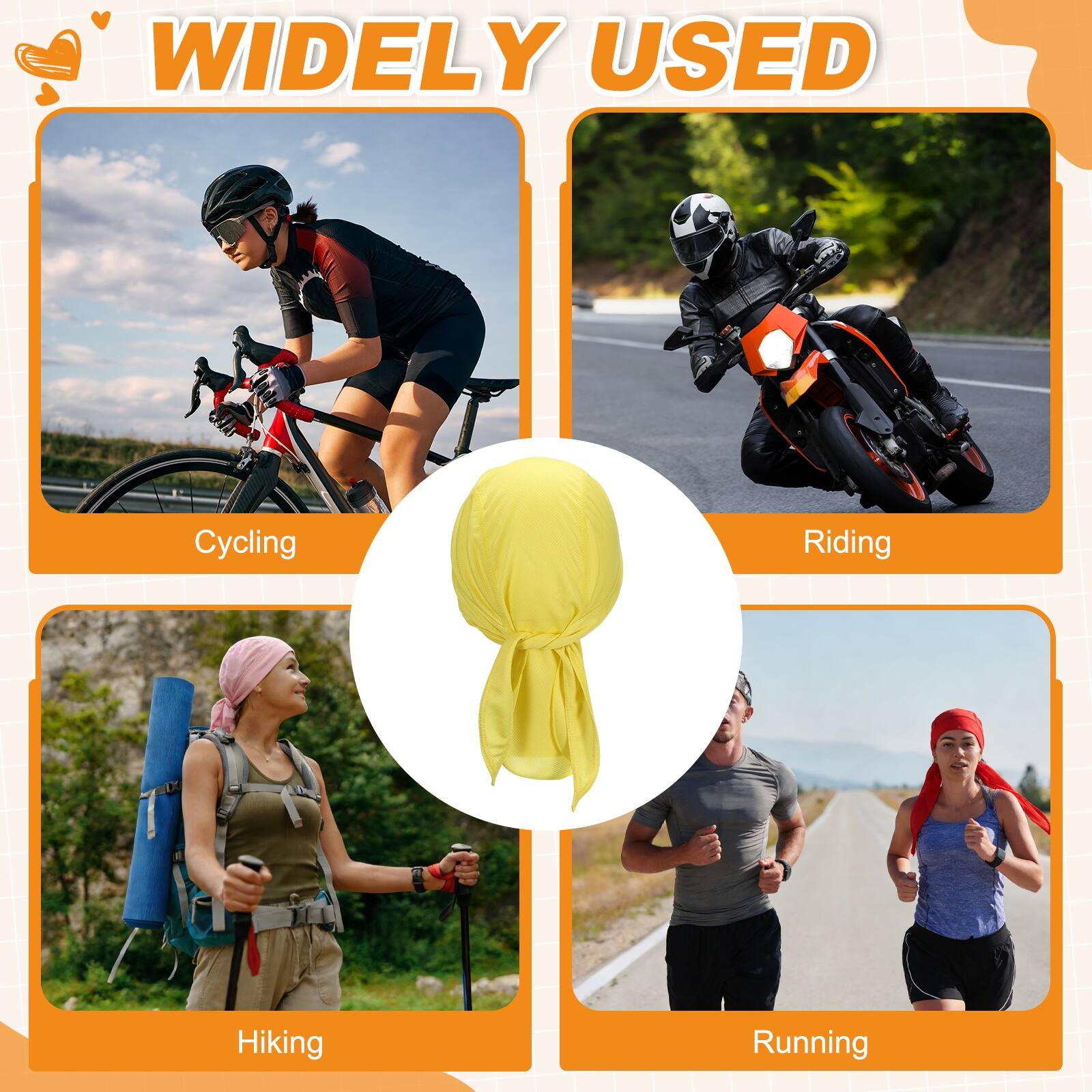 WIDELY USED

Cycling  
Riding  
Hiking  
Running