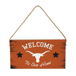 Evergreen Enterprises - Texas Longhorns 6" x 11" Welcome Home Wood Wall Sign with Rope Hanger - Multicolor