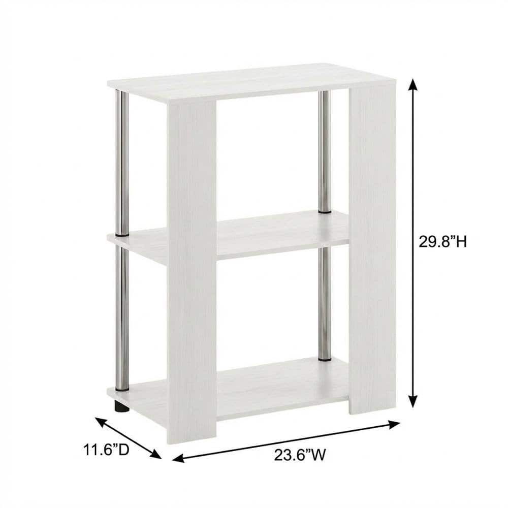 FurniFact - White Oak Bookcase with Modern Chrome Accents for Stylish Storage - White Oak/Chrome price history on PriceWatchPro