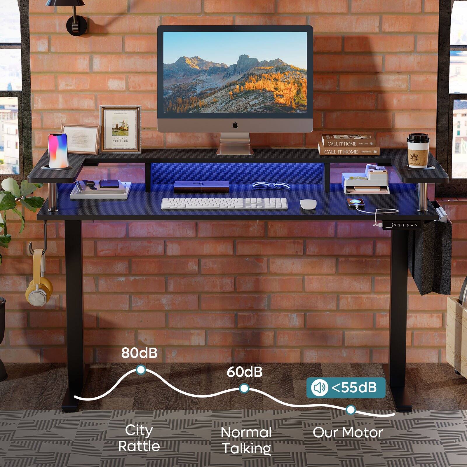 City Rattle: 80dB
Normal Talking: 60dB
<55dB: Our Motor