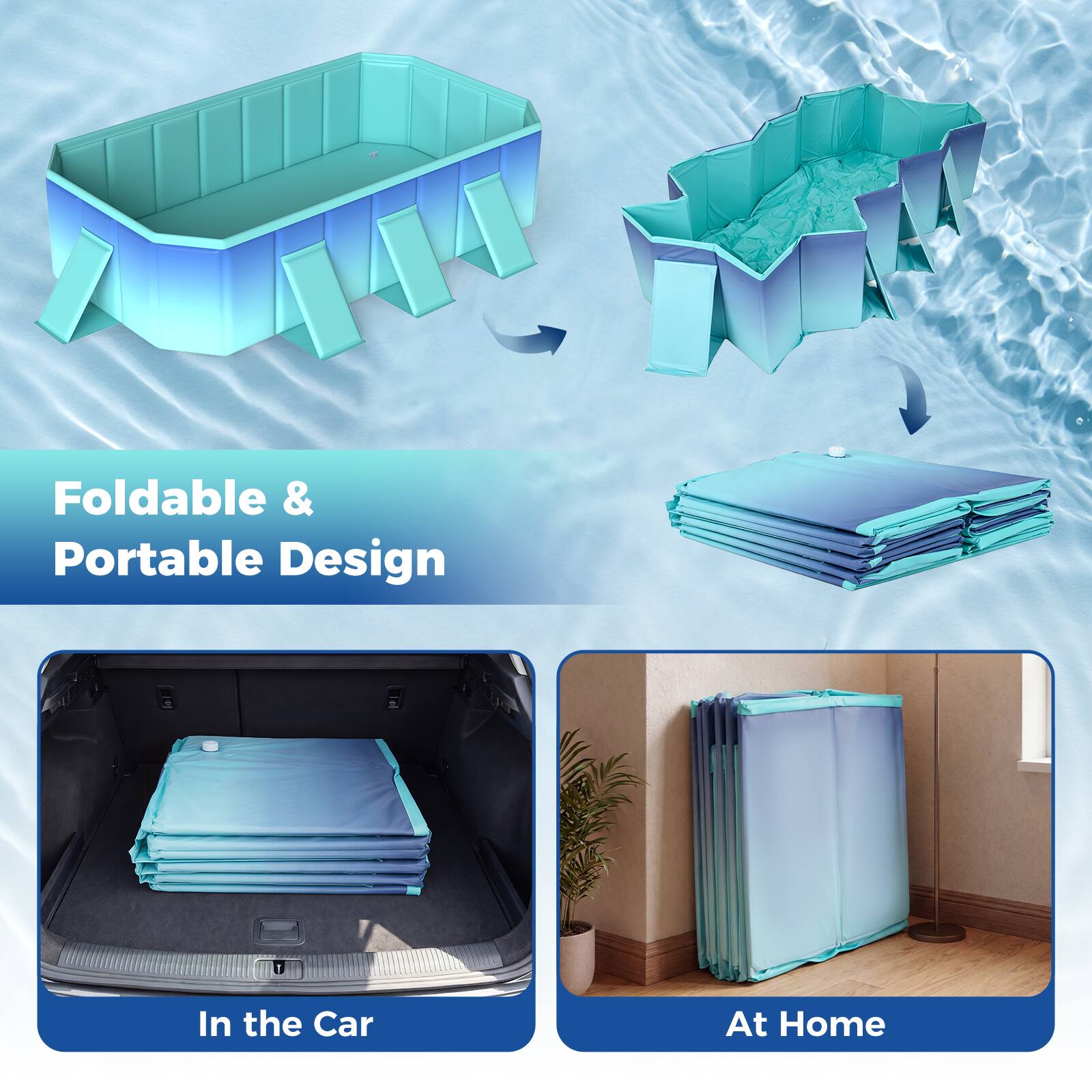 Foldable & Portable Design

In the Car

At Home