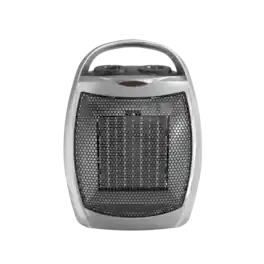 Electactic - Silver Compact Heater 950/1500W, Adjustable Thermostat, Under 45dB