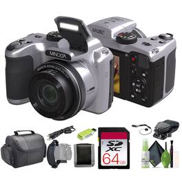 Minolta - 20 Mega Pixels 26x Optical Zoom Digital Camera 1080p FHD Video - Silver