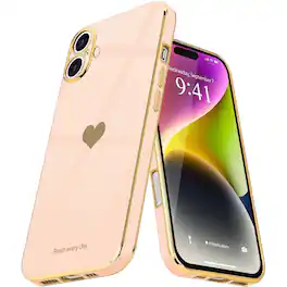 Entronix - Luxury Glossy Heart Case for iPhone 17 - Stylish and Protective - Rose Gold