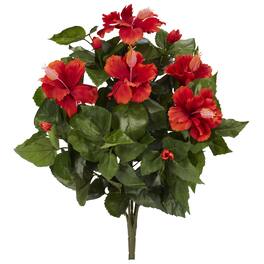 BreeBe - 20" Hibiscus Artificial Plant (Set of 4) - Green