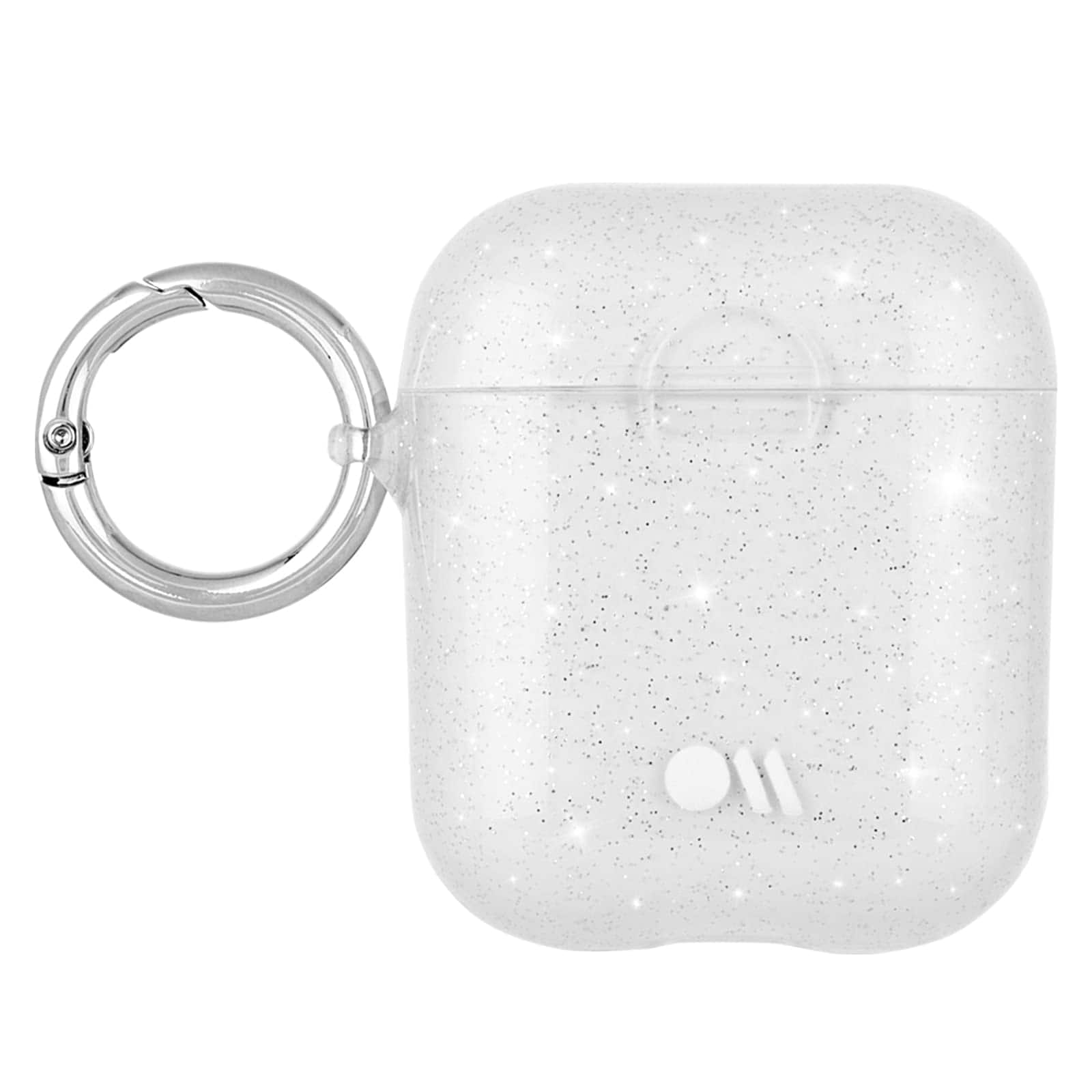 Case-Mate - Case For Airpods With Ring Clip & Neck Strap Clear with Giltter - Crystal Clear