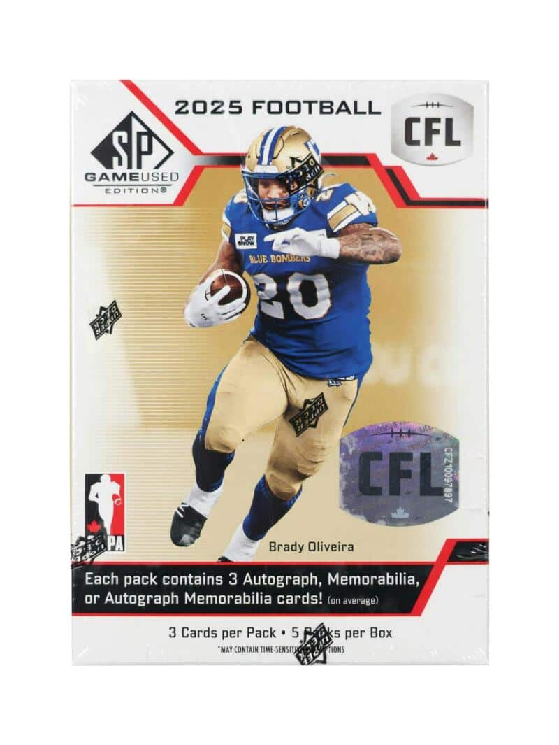 2025 Upper Deck CFL SP Game Used Football Hobby Box price history on PriceWatchPro