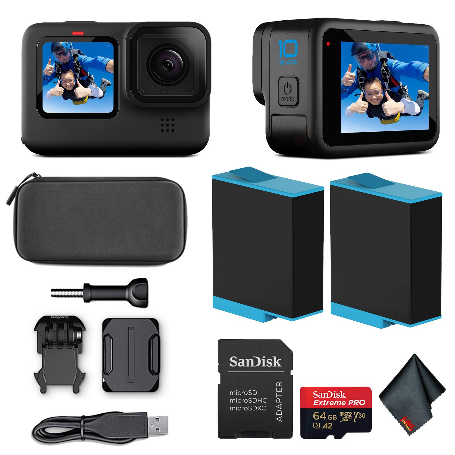 GoPro - HERO10 - Waterproof Action Camera With + 64GB Card and Extra Battery