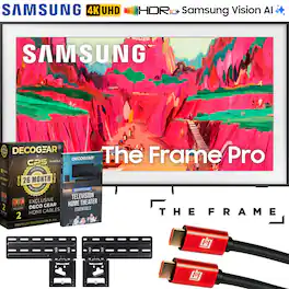 Samsung - 75" The Frame Pro LS03FW Neo QLED 4K Mini LED Smart TV (2025) with 26 Month Extended Warranty Protection Plan Bundle
