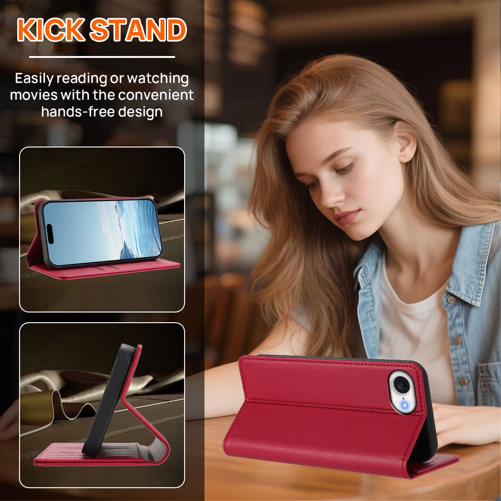 KICK STAND

Easily reading or watching movies with the convenient hands-free design