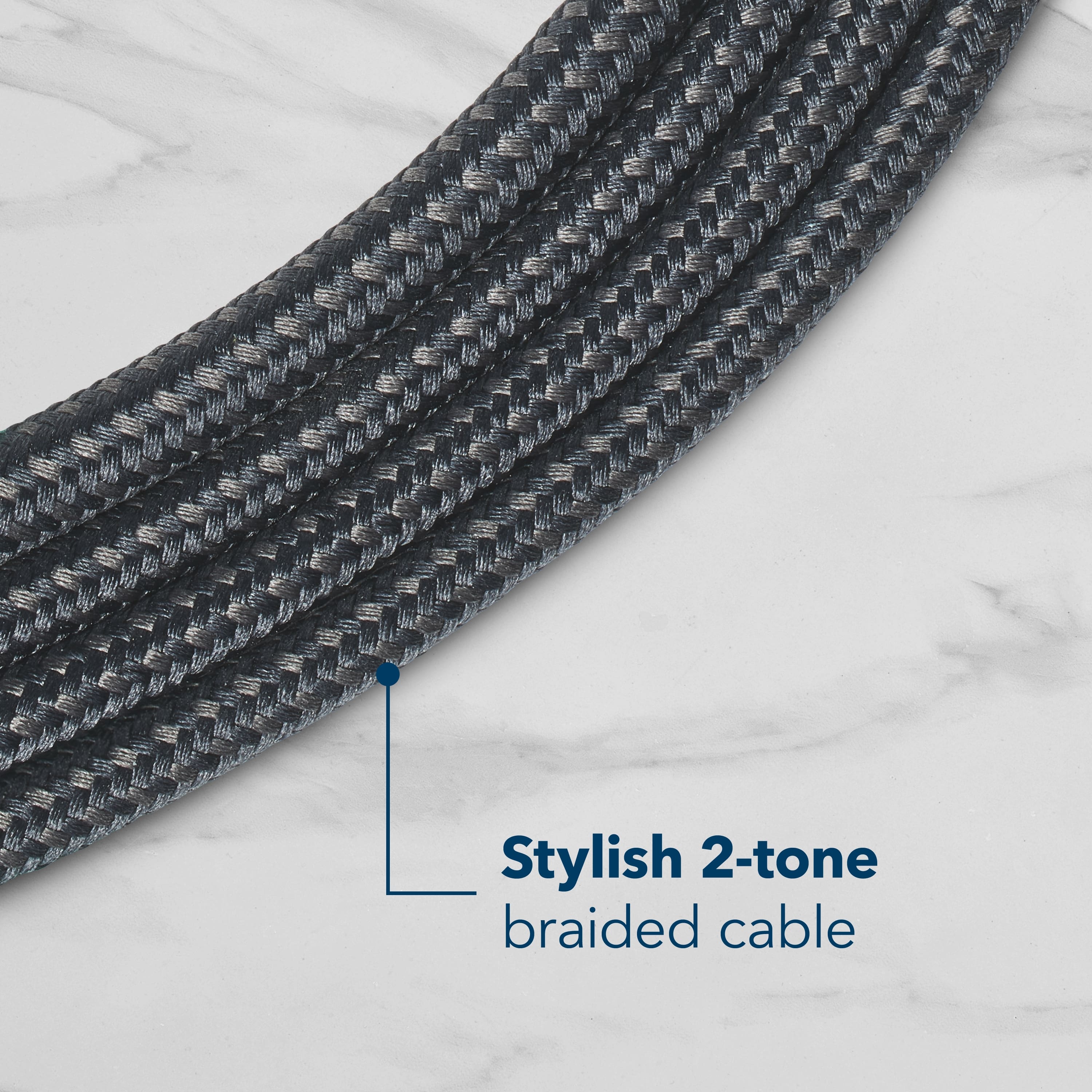Stylish 2-tone braided cable