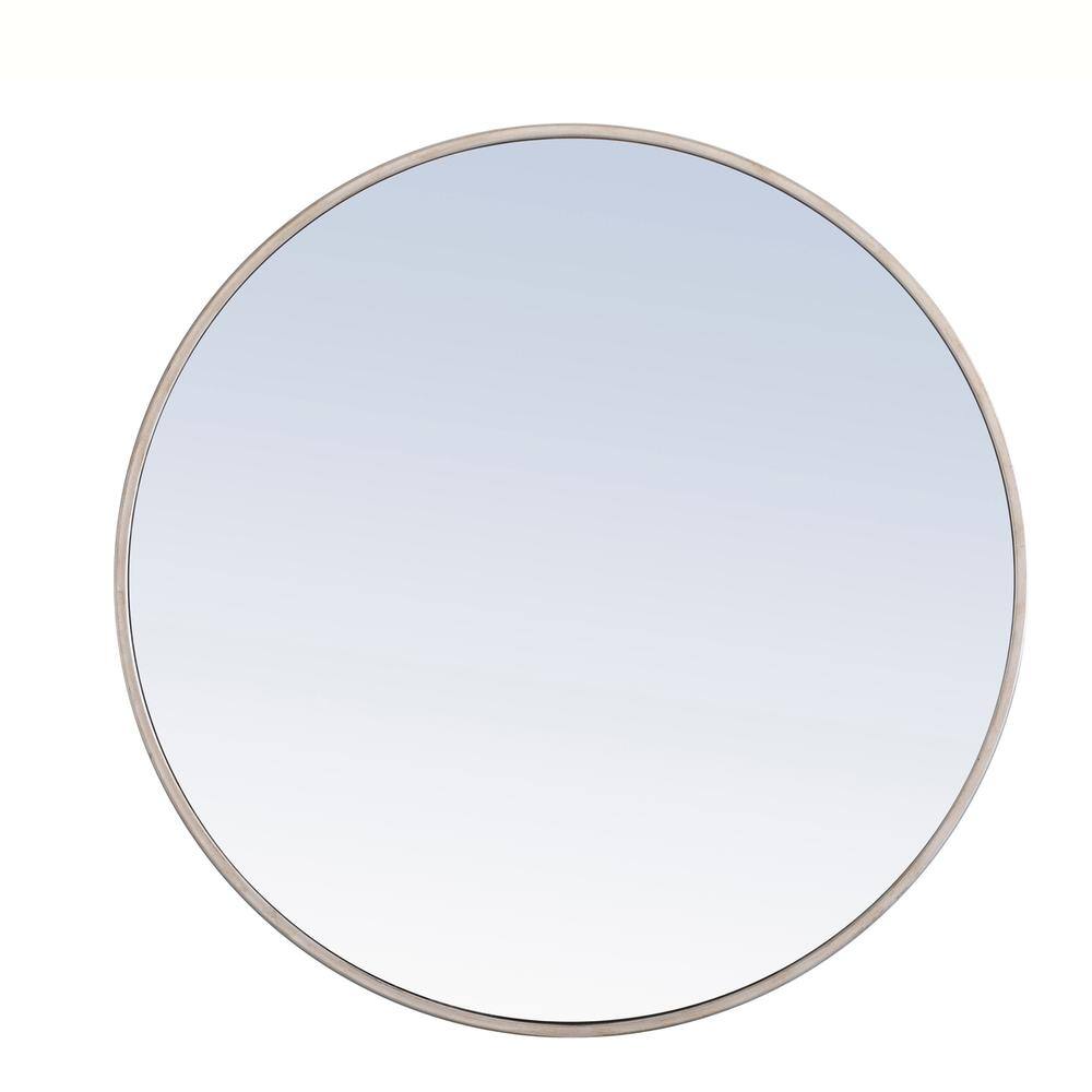 Alt View 2. Elegant Decor - Metal frame Round Mirror 28 inch Silver finish - Silver.
