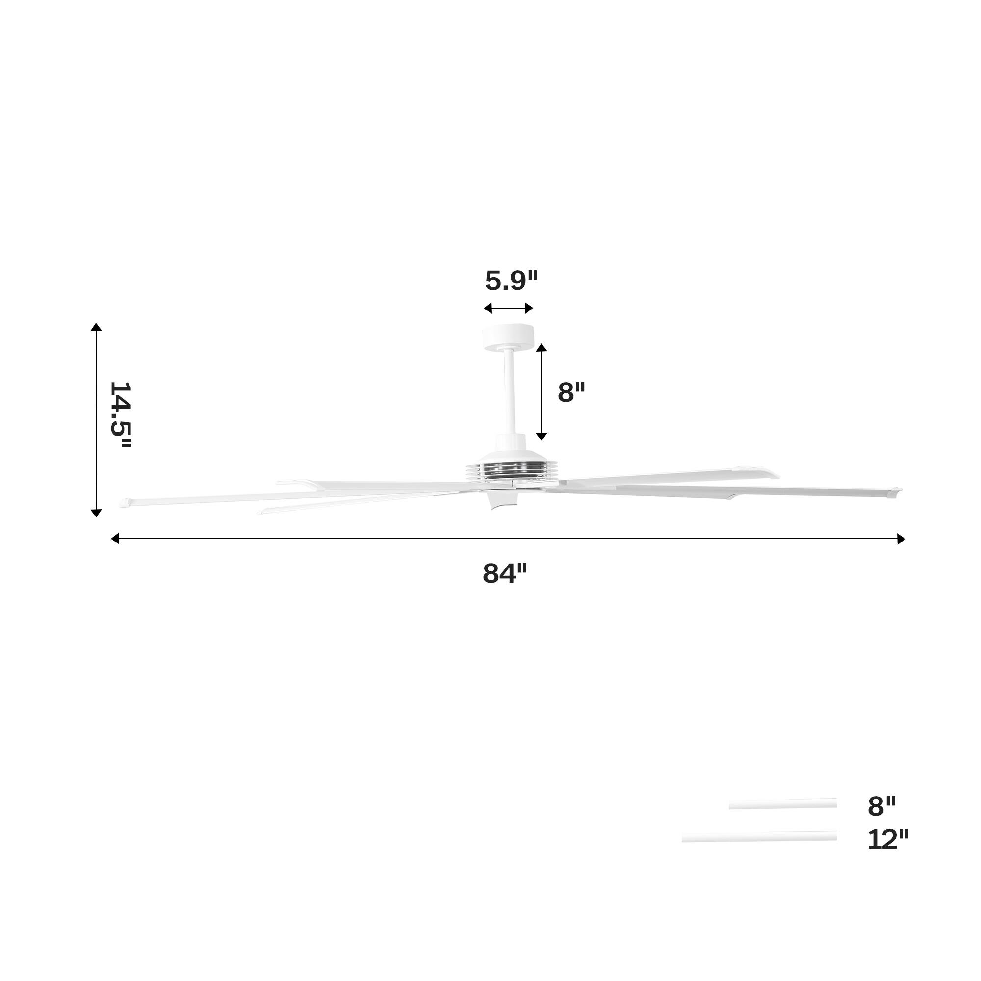 5.9"  
14.5"  
8"  
84"  
8"  
12"