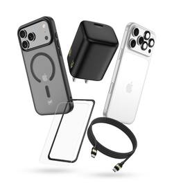 Mybat Pro - iPhone 18 Pro Max / 17 Pro Max Bundle # 2 - Smoke Case / Charger + Cable - Black