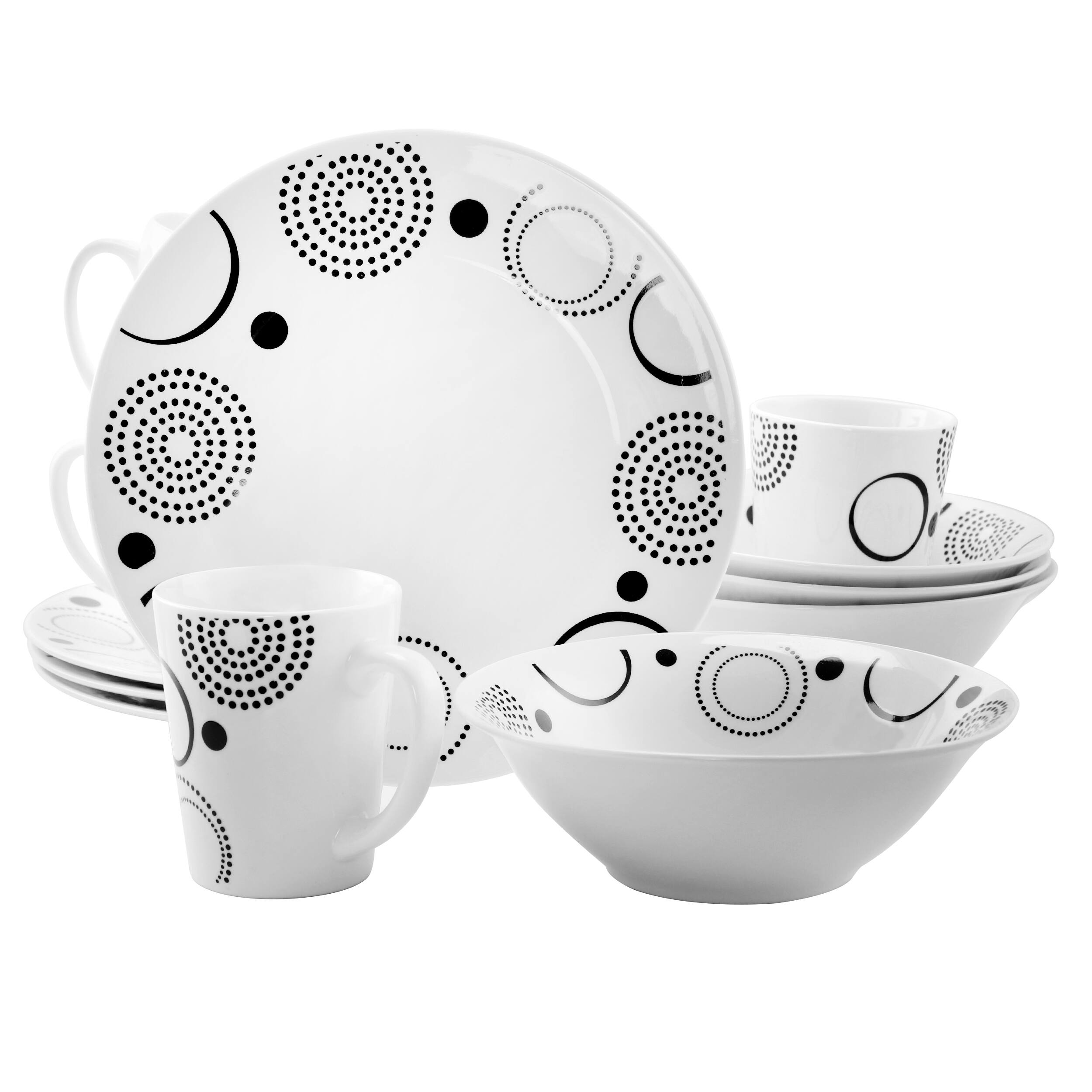 Alt View 5. Gibson - Modern Times 12 Piece Dinnerware Set - White.