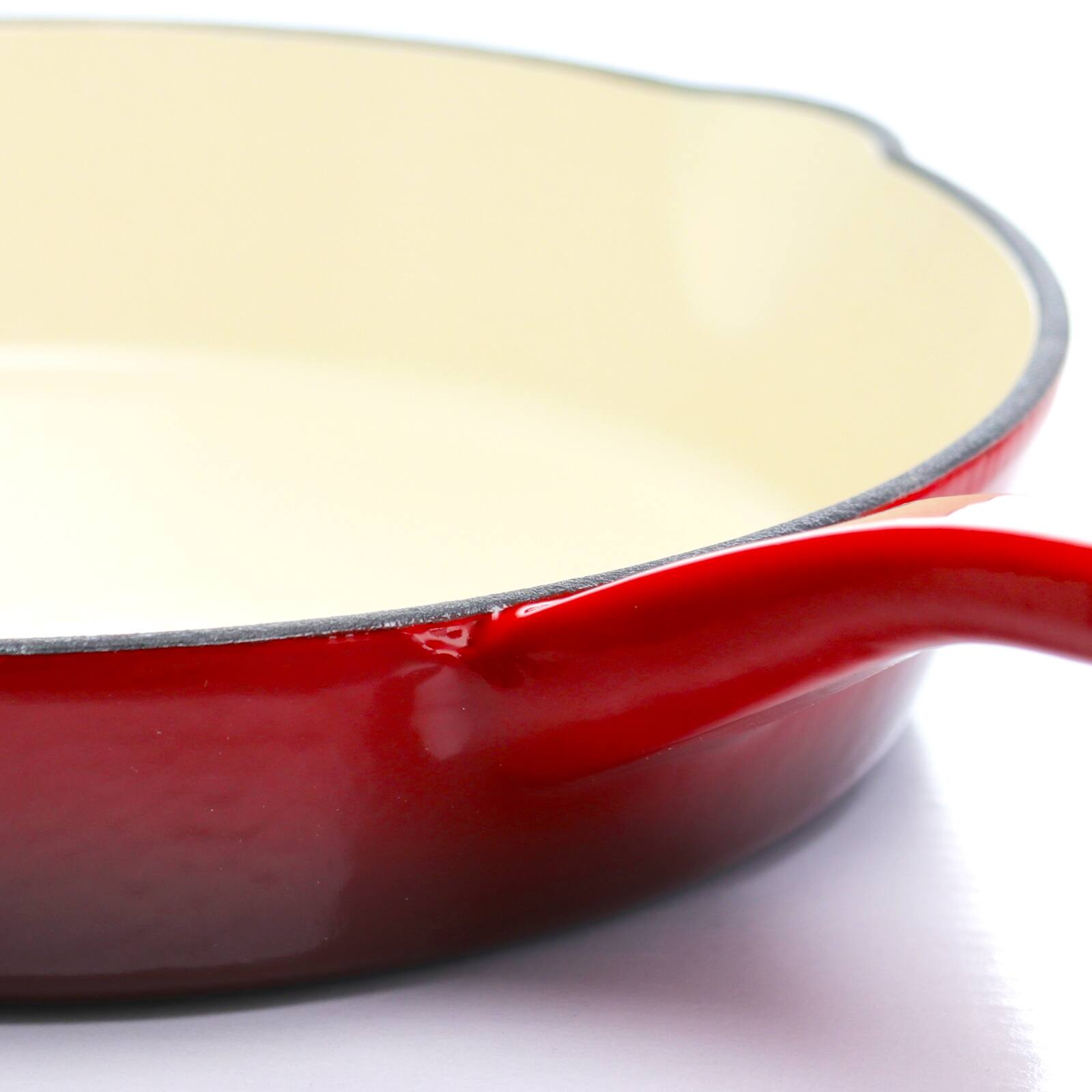 Alt View 2. Crockpot - Crock Pot Artisan 8 in. Round Enameled Cast Iron Skillet in Scarlet Red - Red.