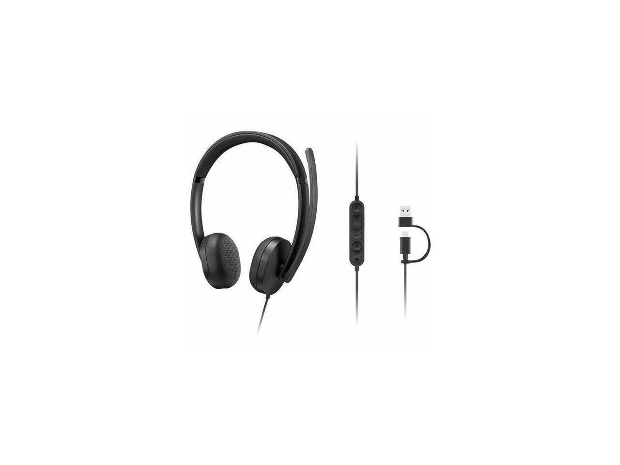 Alt View 7. Lenovo - Lenovo 5000 VoIP Headset - Microsoft Teams - USB A/C - Stereo - Noise Red - Black.