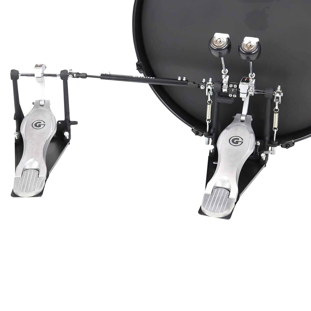 Back. Gibraltar Hardware - 6000 Series Direct Drive Double Bass Drum Pedal, with G Style Fast Touch Footboard, Dual Surface Beaters.