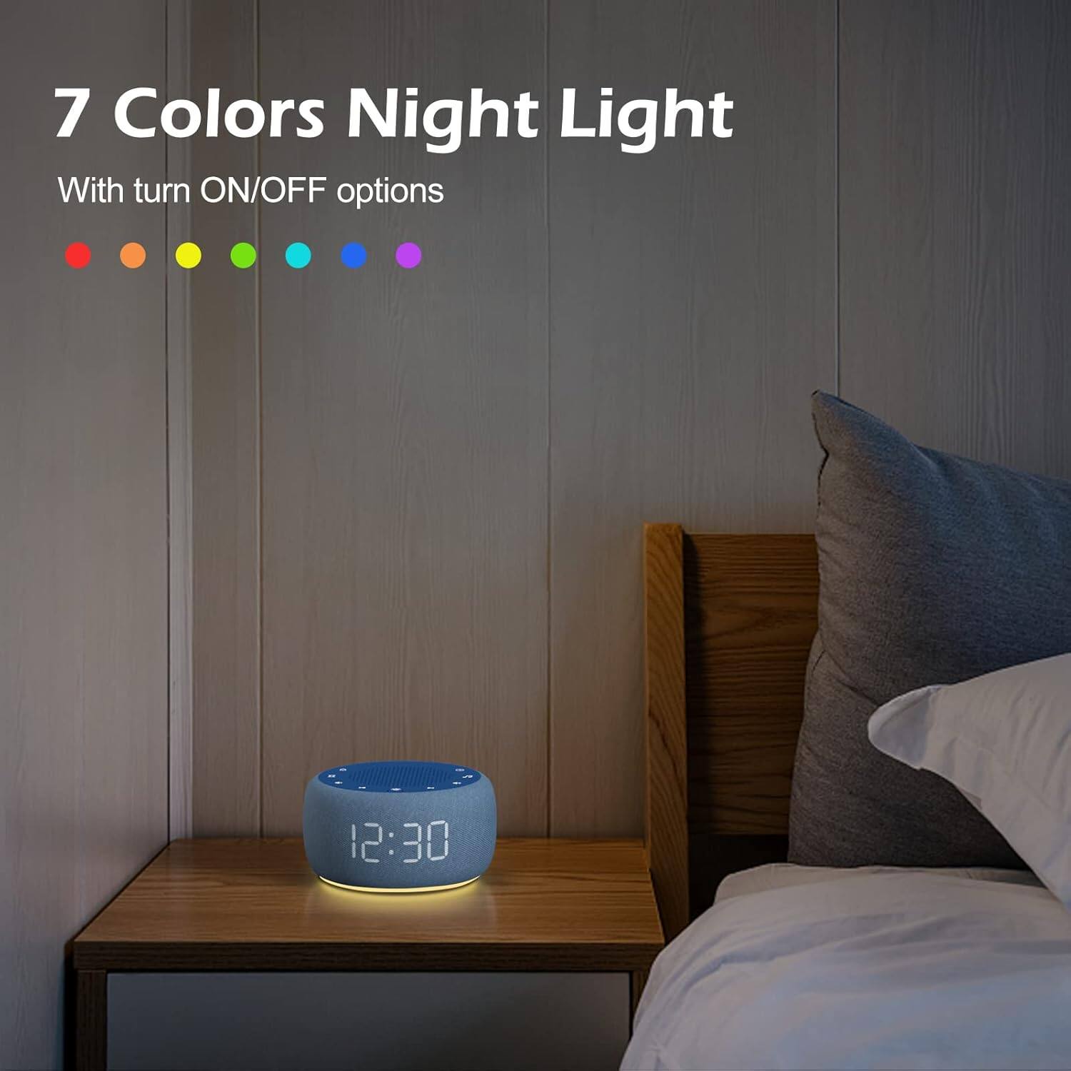 7 Colors Night Light  
With turn ON/OFF options