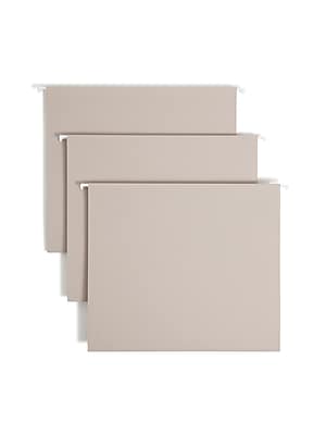 Front. Smead - Heavy Duty TUFF Hanging File Folders with Easy Slide Tab, 1/3 Cut, Letter Size, 18/Box - Steel Gray.
