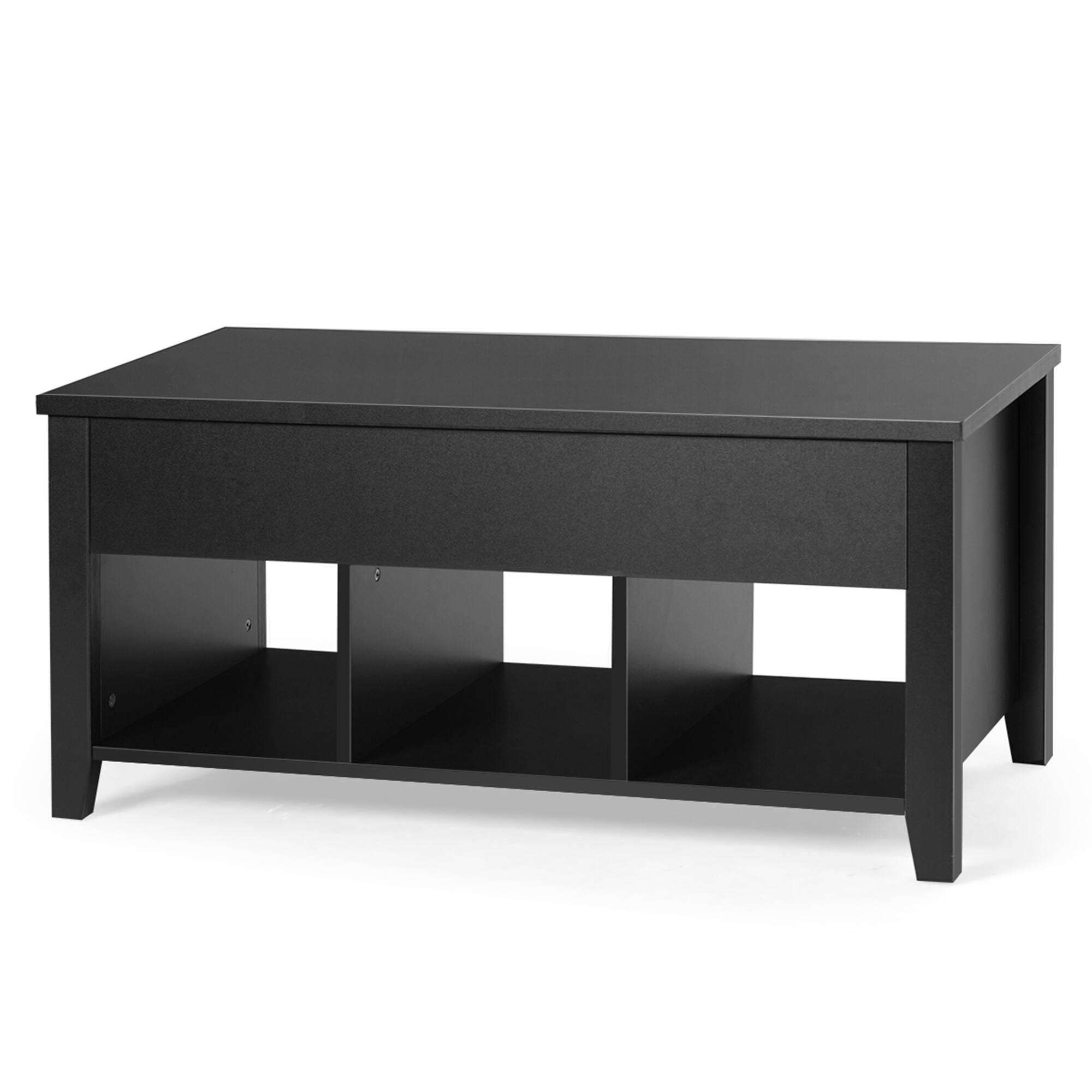 Alt View 4. Gymax - Gymax Lift Top Coffee Table w/ Storage Compartment Shelf Living Room Furniture Black - Black.